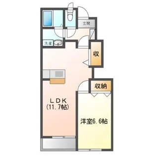 1LDKの間取り画像