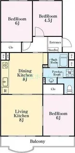 ウェルフェアグリーン原木三号棟【5階】の間取り