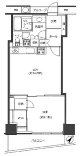 キャピタルマークタワー【6階】の間取り