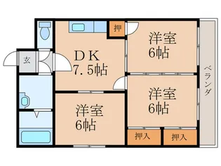 長尾グリーンハイツ【4階】の間取り