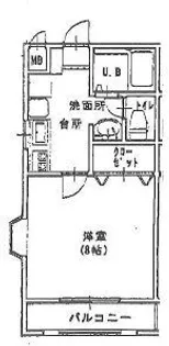 アンソレイユ宮子B【2階】の間取り