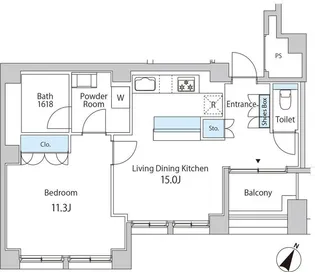 東京都中央区日本橋箱崎町【マンション】の間取り