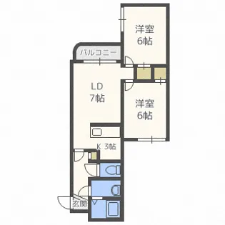 ラフィナート北18条【2階】の間取り