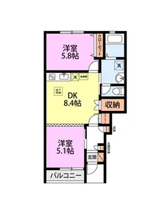 サンフィールスクウェア【1階】の間取り