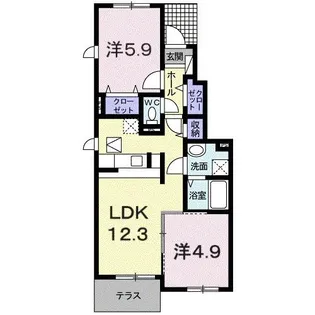 サンリットI【1階】の間取り