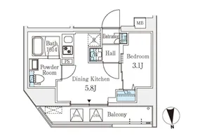 クラリティア文京湯島【9階】の間取り