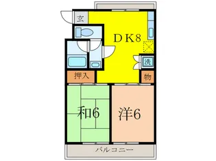 ヒルトップマンション石原【1階】の間取り