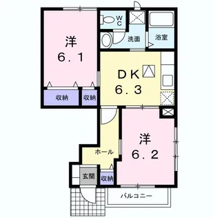 アンソレイエI【1階】の間取り