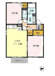 セジュール谷山中央【2階】の間取り