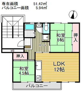 みさと団地8街区【4階】の間取り
