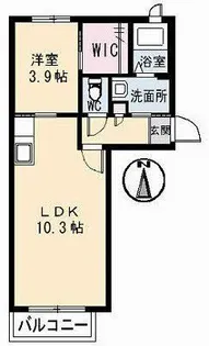 シャーメゾン学南町【1階】の間取り