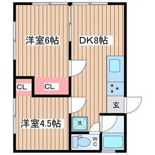 リバーサイド天川【1階】の間取り