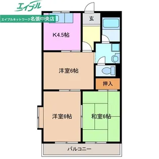 エルシャトー鴻之台【2階】の間取り
