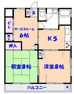 真砂 中棟【1階】の間取り