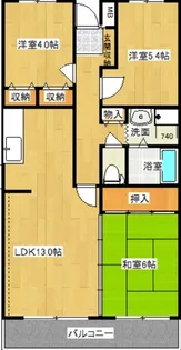 エスティ西大津 3LDK【1階】の間取り