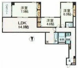 プレステージ経堂【4階】の間取り