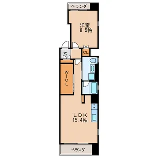 ヴィアーレ・アルベルゴ【7階】の間取り
