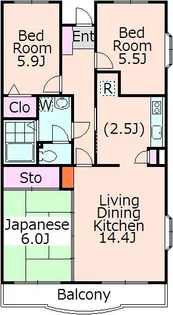 ハビテーション向丘【3階】の間取り