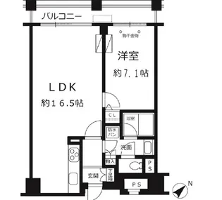 ルシマン月島【9階】の間取り