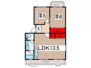 ドゥ・シャト-・ブラン3番館【2階】の間取り