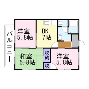 グリーンアヴェニュー古宮【2階】の間取り