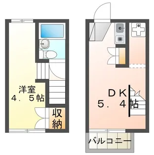 芦花フローラル【2階】の間取り
