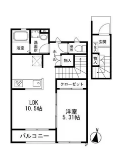 ラベルヴィ聖蹟AB【2階】の間取り