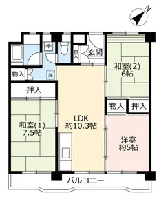 UR泉南一丘【3階】の間取り