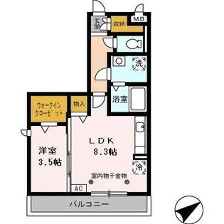 セーリング V B【3階】の間取り