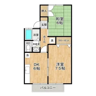 ベルフォーレ稲荷前A棟【2階】の間取り