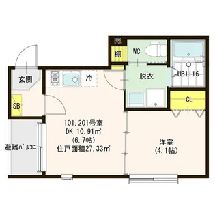 ハーモニーテラス東仙台XIII【2階】の間取り