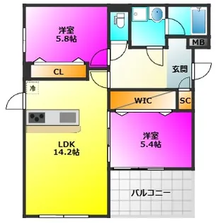 HEIRESS HIRAO【1階】の間取り