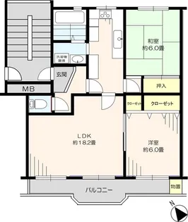 検見川ハイツ【4階】の間取り