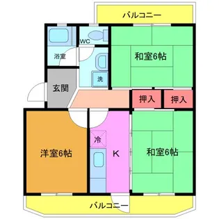 第一鞠子ロイヤルハイツ【4階】の間取り