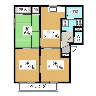 ファミーユいずも A棟【2階】の間取り