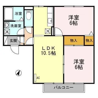 セジュール関川A【2階】の間取り