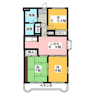 エスペランサ水戸島【3階】の間取り