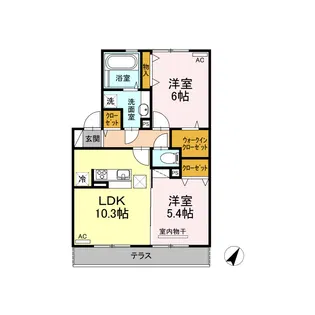 ヴィラージュ月出 B棟【1階】の間取り
