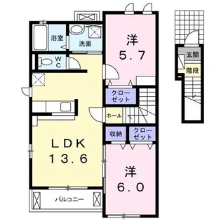 クールドルミエールIII【2階】の間取り