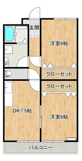 サンサンハイツI【1階】の間取り