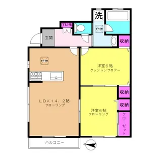 サンフォーレストA【1階】の間取り
