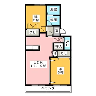 ハピネスワールド【2階】の間取り