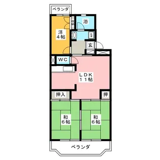 エクレール西湘【4階】の間取り