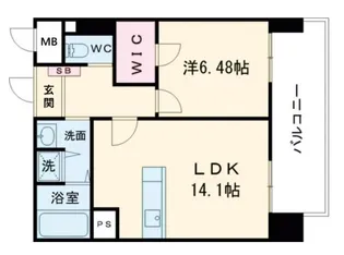 ヴェヌスタ藤井寺【8階】の間取り