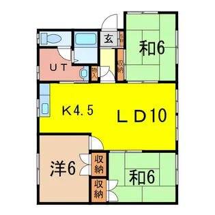 永山2-11二戸借家【2階】の間取り