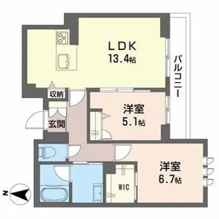 ソサイティ掛尾【3階】の間取り