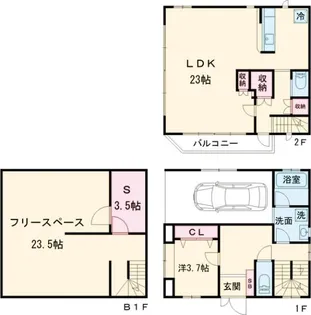 東京都世田谷区奥沢2【一戸建】の間取り