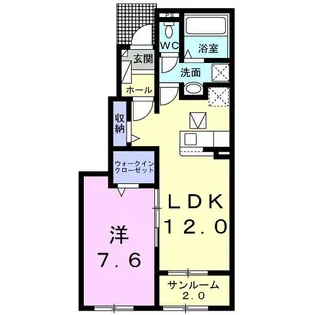 ラ・ミアカーサII【1階】の間取り