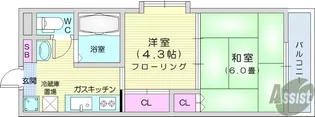 Nコート河原町【2階】の間取り