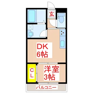 1DKの間取り画像